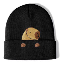 Chapeau Capybara familial, chapeau unisexe brodé-Capibara Noir 2