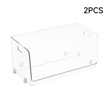 2pcs Stackable Transparent Desktop Storage Boxes Multifunctional Organiser