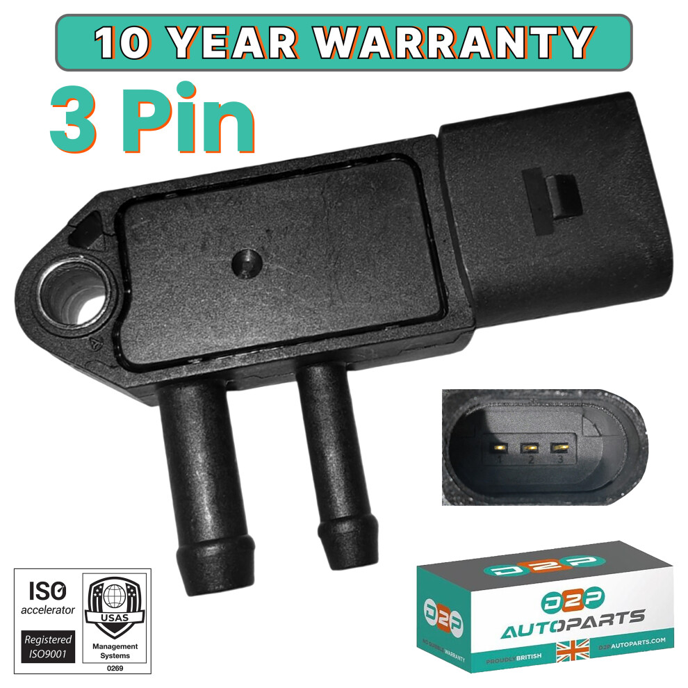 Dpf Exhaust Pressure Sensor For Vw Skoda Seat Audi 1.2 Tdi 1.4 1.6 2.0 5060520806587