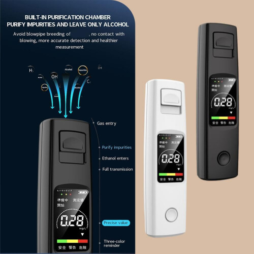 Breathalyzer with  Precision Sensor and LCD Display, NonContact Alcohol Tester Black 2