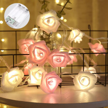 Rose Fairy String Lights 10ft 20 LED Pink Battery Operated For Bedroom Wedding Valentine Flower Light Decoration