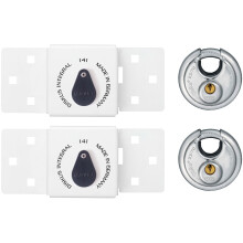 ABUS - 141/200 Diskus Integral Van Lock White & 26/70mm Diskus Padlock Twin Pack
