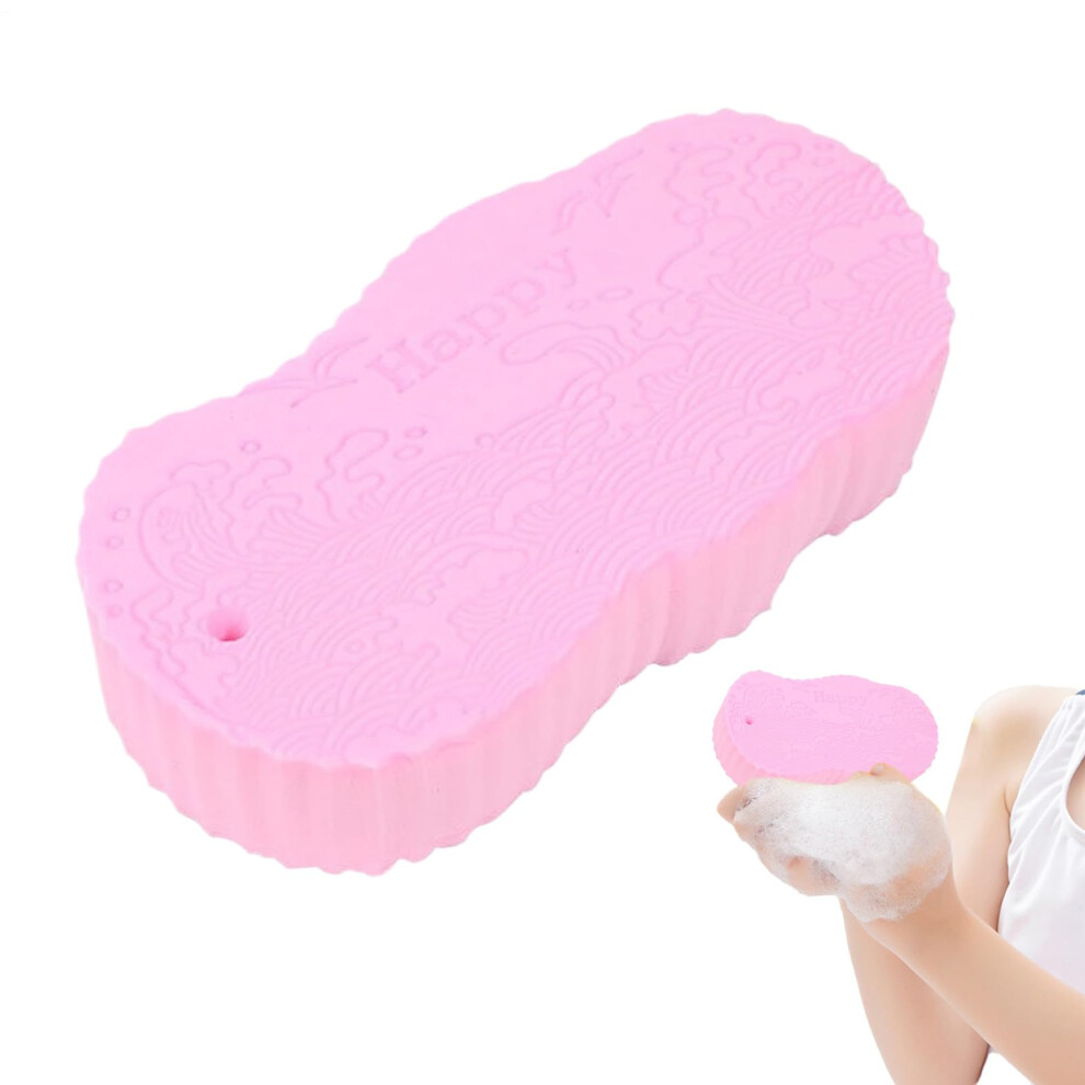 Pink Scrub Sponge For Body Reusable Cleansing Tool For Shower Skin Scrubbing Sponge Women Men Adults Kids