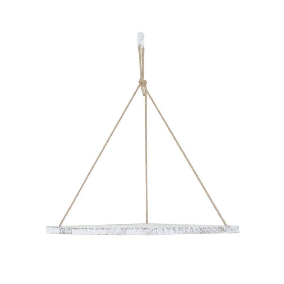 Modern Minimalist Storage, Wooden Floating Shelves With Rustic Swing Rope, Bohemian Decorative Shelving For Any Room 9775230213582