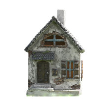 Speels tuinbeeldje, schattig miniatuur betoverd huisje met beweegbare deur voor een sprookjestuin, waterbestendig en stevig hars