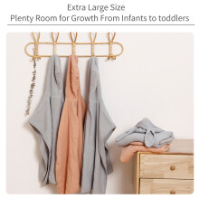 Baby Kapuzen-Badetuch 80 cm x 60 cm – Weiche Baumwoll-W desgaze für Kinder 0-6 Jahre