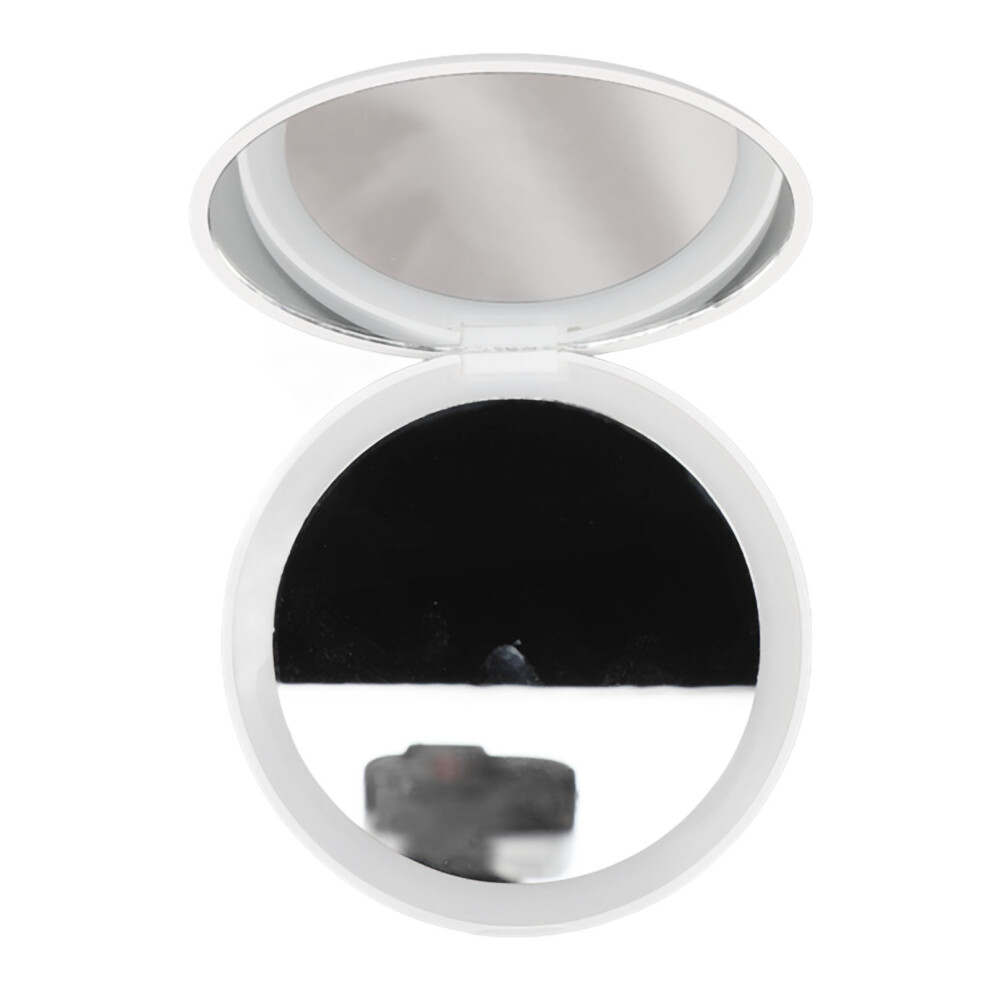Round LED Lighted Mini Pocket Mirror Foldable Travel Makeup Mirror