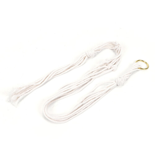 Suporte para vasos de plantas em macramê com corda de algodão, resistente e durável, para uso interno e externo. Design elegante e versátil com 2
