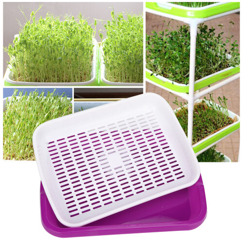 Double Layer Germination Trays Ventilated Concave Structure With Aquifer Base High Quality PP Sprouting Mats For Wheatgrass Microgreens Easy Cleaning 2