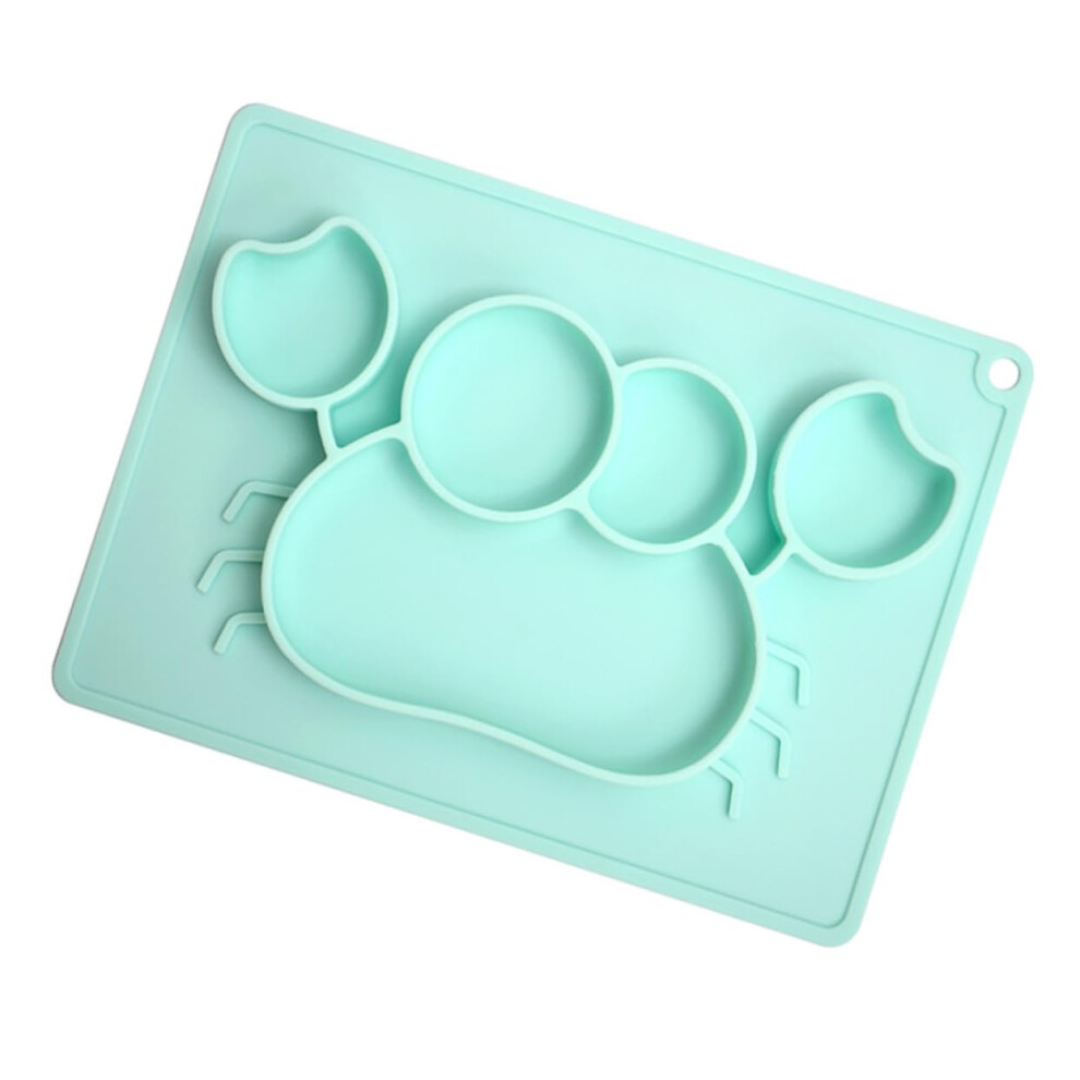 Green Silicone Baby Placemat With Nonslip Suction Base Onepiece Easy Clean Feeding Plate