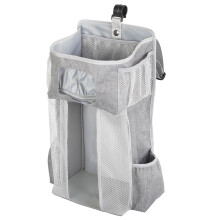 Hanging Diaper Caddy Organizer For Crib Grey Nursery Diaper Caddy With Bucket Holder