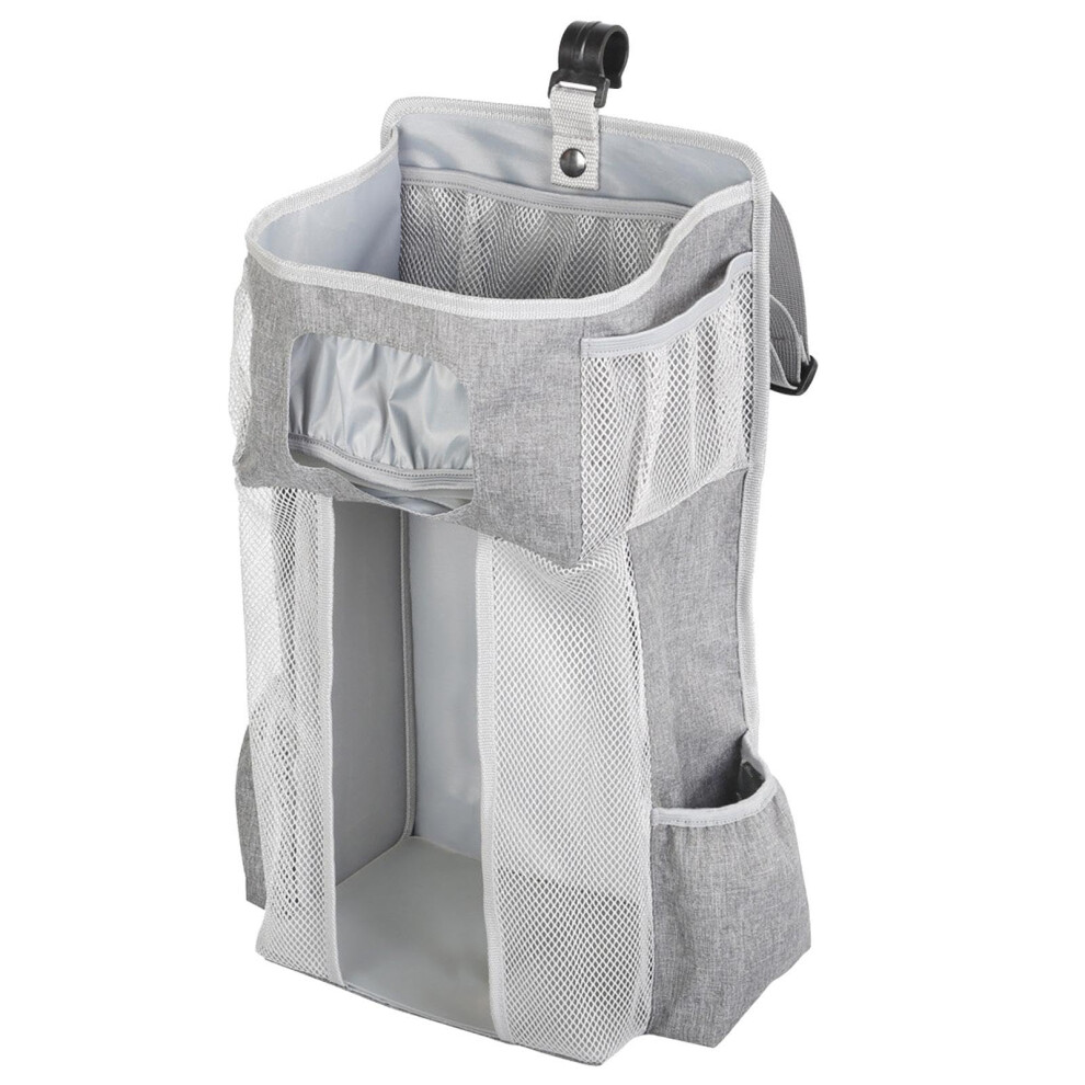 Hanging Diaper Caddy Organizer For Crib Nursery Diaper Caddy With Bucket Holder Grey