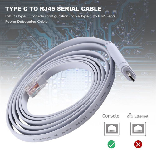 USB TO Type C Console Configuration Cable Type C to RJ45 Serial Router Debugging Cable 1