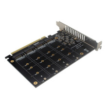 PCIE para NVME 4 Bay M2 M Tipo Chave SSD para Adaptador de Placa de ExpansãO PCIE16X para Carro