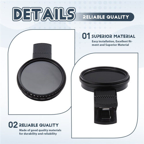 Universal 52MM Clip- ND 2-400 Adjustable Density Filter Phone Polarizer Lens Accessories 2