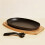 A Three in One Cast Iron Baking Tray Iron Plate Cast Iron Oval Steak Pan Home Barbecue, Grilled Fish Dish 4