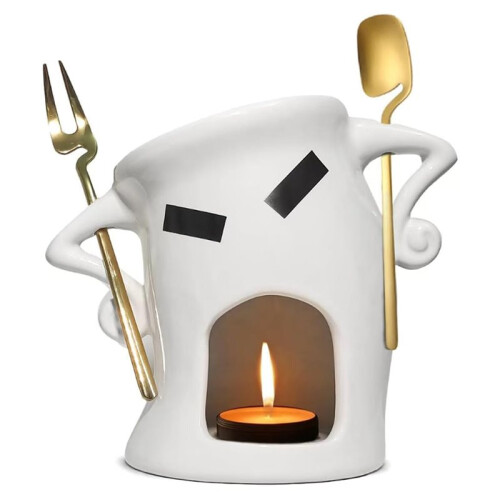 Ceramic Fondue Set for Chocolate, Cheese & Candy: Complete Gift Set With1 Fork & 1 Scoop 1