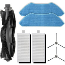 M1 Replacement Parts for  M1 Robot Vacuum Cleaner, 1 Roller Brush, 2 Side Brushes, 2 HEPA Filters, 2 Mop Pads
