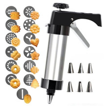 Spritz Cookie Press Gun Kit,13 Cookie Discs+6 Icing Nozzles Perfect for DIY Christmas Cookies and Decorating Cookies