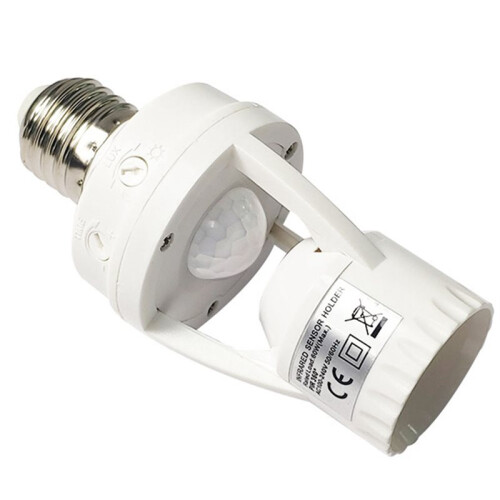 Motion Sensor Light Bulb Holder PIR Induction Adapter Lamp Base Converter Automatic LED  for Home Corridor