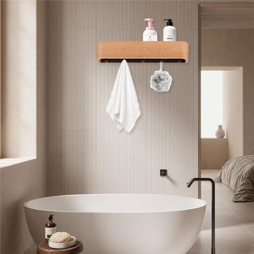 Wall Mounted Coat Rack with Shelf,Modern Coat Rack Wall Mount with Storage,for Living Room,Bathroom,Kitchen,Bedroom 2