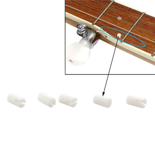 5pcs Real Bone Banjo 5th String Nut 5th String Guide Nut for Banjo Neck Replacement Accessory 5x3mm 1