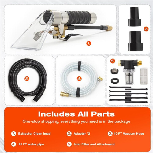 Extractor Kit for ,for Carpet&Upholstery Cleaning, Transforms Vacuum Machine Into A Professional-Grade Extractor 1