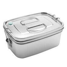 Large Capacity Sandwich School Office Lunch Box Bento Dinnerware for Kids Adults Food Container Stainless Steel 1.5L
