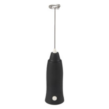 Espumador de Leche Batidora de Mano Espumador de Bebidas EléCtrico AutomáTico Batidor de Crema para Cocinar Batidor de Huevos de Café, Negro