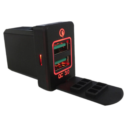 Car Quick Charge 3 Charging  Charger Dual USB Adapter for  Outlander 3 2018 2019 Red Light