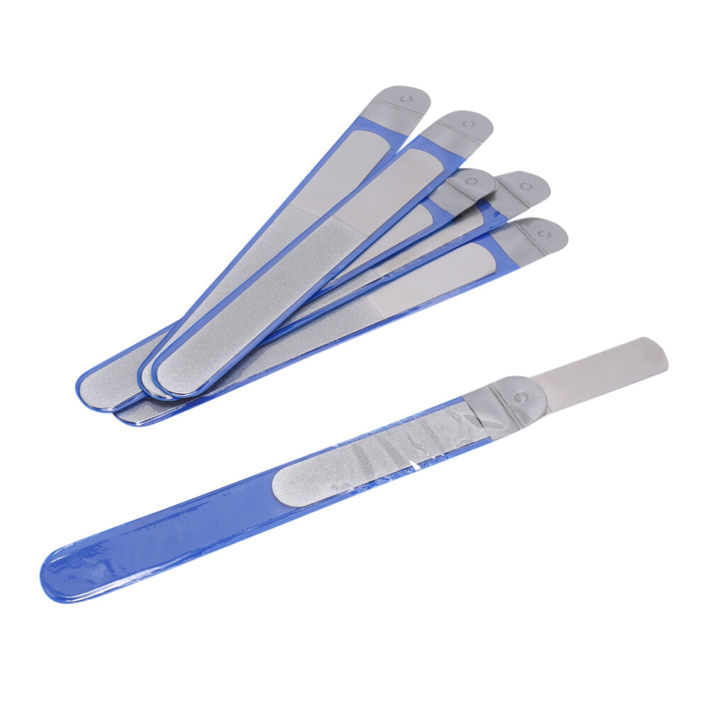 6 Pieces Stainless Steel Nail File Double-Sided Diamond Nail File Metal Nail File Manicure File for Family and Travel