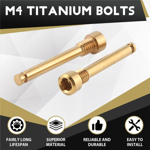 M4 Titanium Bolts for Bicycle Disc Brake Pad Threaded Pin Inserts Screw for XT R XT Hydraulic Disk Caliper-Golden 1