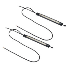Flexible Switchback Dual-Color White & Amber Motorcycle LED Fork Turn Signal DRL Daytime Running Light Waterproof