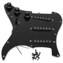 Pastilla de Guitarra EléCtrica SSS de Bobina úNica, Placa de Rayado Precableada Cargada, 11 Agujeros, 3 Capas para Guitarra ST SQ