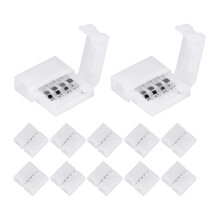 50 Verpakkingen 4-Pins RGB LED-Lichtstripconnectoren 8 mm Gapless Soldeerloze Adapterterminalverlenging voor SMD 3528 LED-Strip