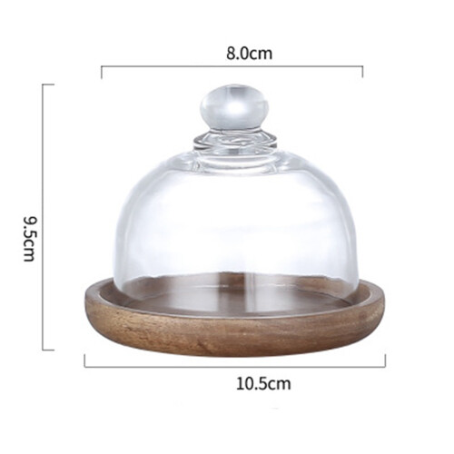 Multifunctional  Dessert Serving Stand Acacia Cake Dish with Dome Lid Platter Cake Plate for Home Hotels 1