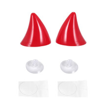 Motocicleta Capacete Corner Horn Decoração Acessórios Resiliente Sucção Cup Soft Horn Decoração Headwear, Vermelho