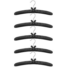 5 Pieces Of Women'S Satin Padded Hangers, Non-Slip Thick Foam Black Hangers, Suitable for Coats, Shirts, Sweaters