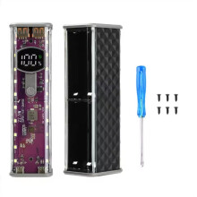 22.5W 8x18650 Battery Case Solder-Free Transparent Power Bank Housing Supports Low-Current Mode Dual Type-C Black