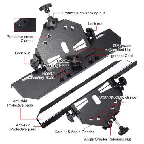 Angle Grinder Chamfering Tool FourHole Chamfering Bracket 45-Degree Angle Cutting Bracket for Tile Trimmer Grinder A 2