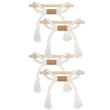 Curtain Tie Backs, Natural Cotton Linen Rope Drapery Holdbacks Curtain Accessories for Rustic Home,No Drilling Install