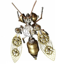 3D Bumblebee Model Kits DIY Puzzle Mechanical Insect Brass Steampunk Electric DIY Gift Hobby for Men
