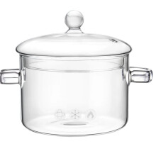 Glaskochtopf für Den Herd, 1,9 L/67 Oz Glaskochtopf mit Deckel, Hitzebeständiger Schmortopf