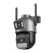 10MP 4K Wifi-Camera voor Buiten, Dubbele Lens, AI-Detectie van Mensen, 2,4 GHz/5 GHz Dual-Band Beveiligings-IP-Camera, Thuisbeveiliging, EU-Stekker