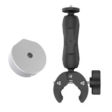 RV Ladder Yacht Pole Clamp With Adapter Installation And Adjustable Angle Bracket, Mount And Silver Adapter