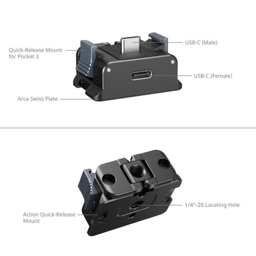 Placa Adaptadora de Bateria para  para Osmo Pocket 3 com Interface 5 em 1 e Almofada de Silicone 1