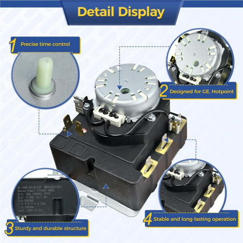 WE04X25281 Dryer Timer for GE Hotpoint, Dryer Timer Replacement Part Dryer Accessories 2