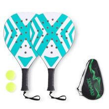 2pcs Cage Padel Rackets Tennis Racquet Sports Control  Holes Racket for Outdoor Sports with Balls and Carry Bag