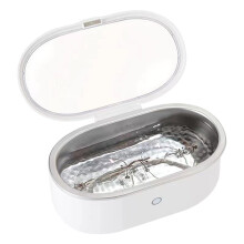 Denture Cleaner Machine Dental Ultrasonic Cleaner 48kHz with Cleaning Rack for Jewelry Glasses Dentures EU PULG