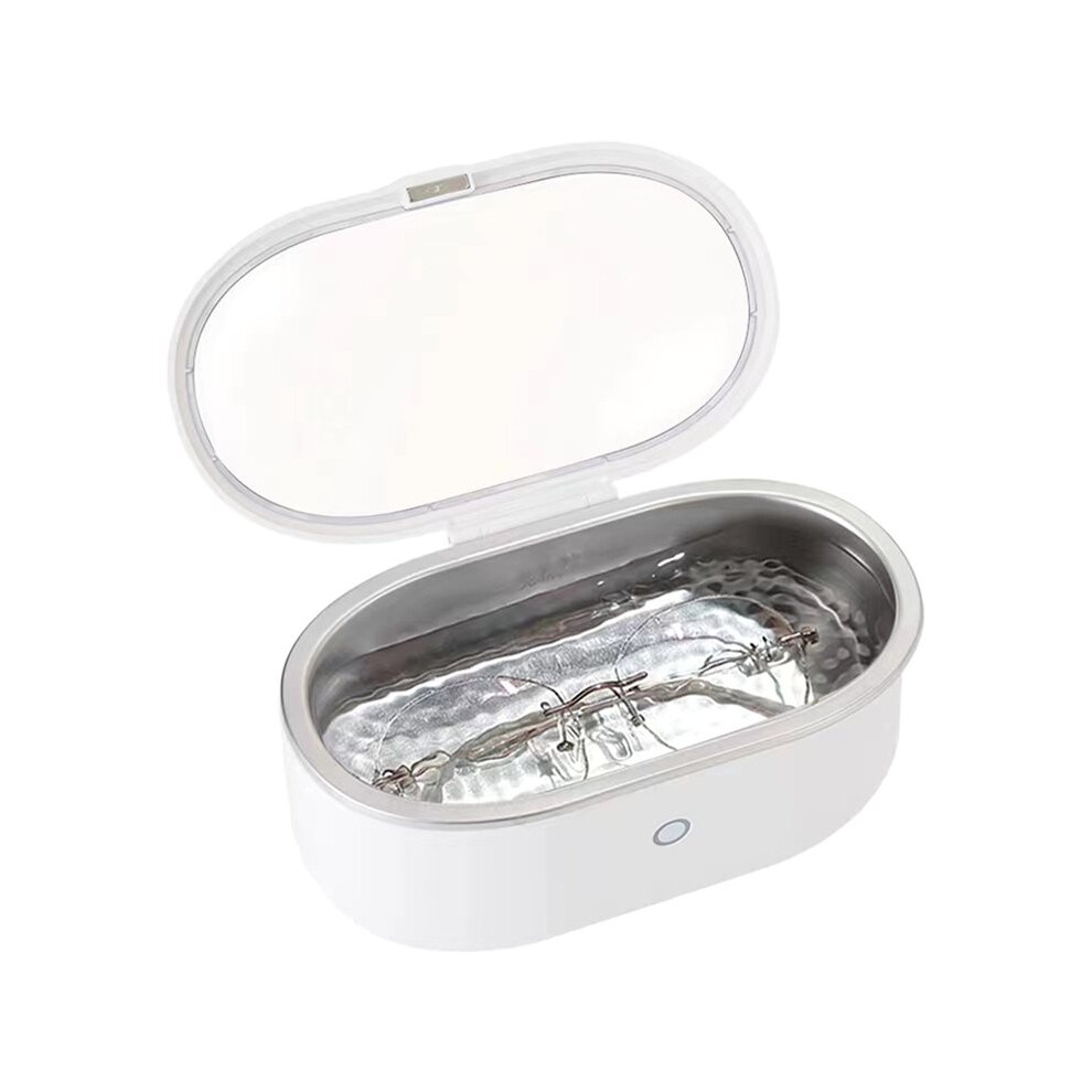 Denture Cleaner Machine Dental Ultrasonic Cleaner 48kHz with Cleaning Rack for Jewelry Glasses Dentures EU PULG